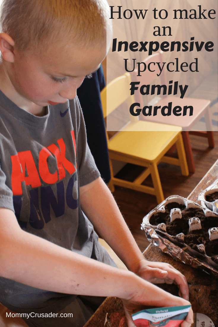 There are so many ways to make a family garden. This year I've started my garden for $50. Here's how to make an inexpensive upcycled family garden.