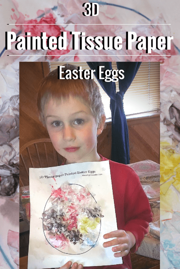 We made fun 3 dimensional painted tissue paper Easter eggs to help bring a bit of spring flavor to our wintery home. 