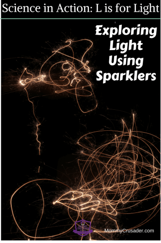 This Science in Action: L is for Light activity uses sparklers and a digital camera to capture light and start discussion of what light is and how we see.
